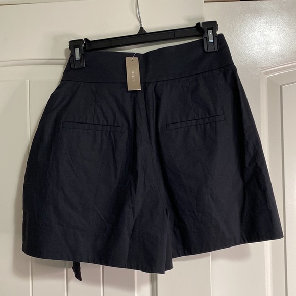 J CREW Poplin Tie Waist Shorts Black Pockets Cotton Sz 4 NEW - Picture 6 of 12